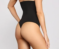 Mesh Insert High Waist Shaper Thong