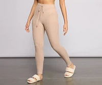 Effortlessly Chic Ribbed Pajama Leggings