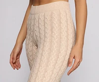 Cozy Moment Cable Knit Pajama Leggings