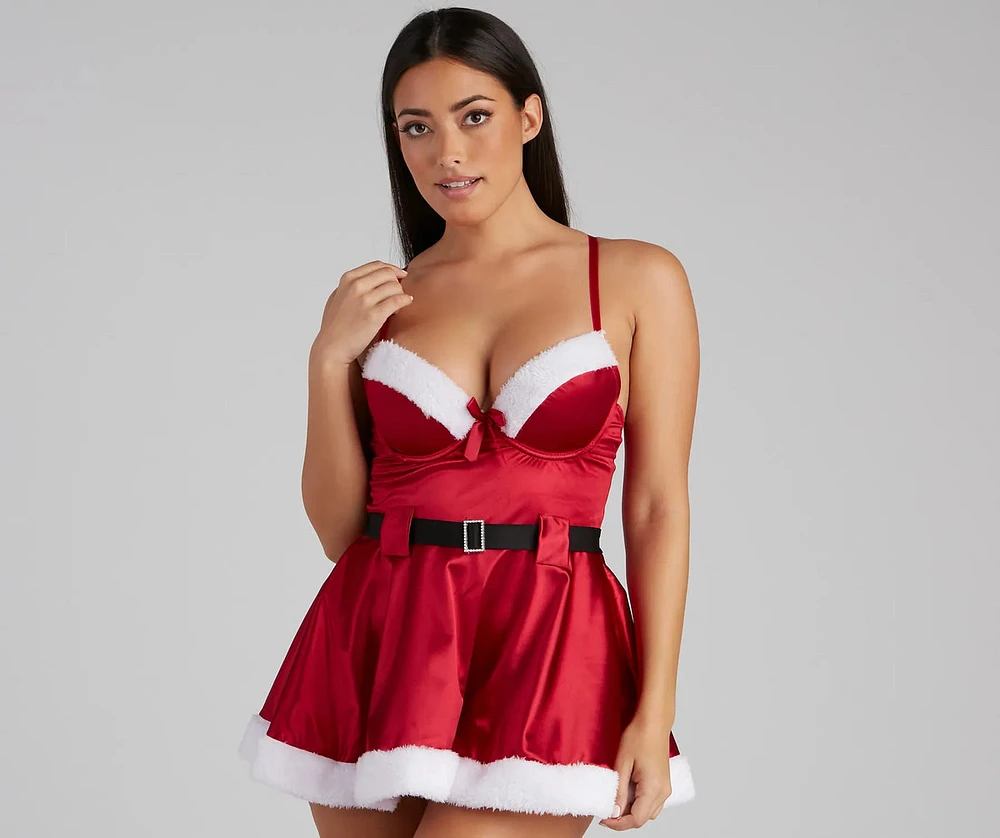 Holiday Queen Babydoll Dress And Panty Set