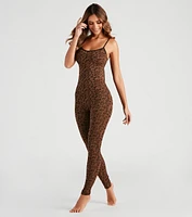 Spot My Style Leopard Knit Catsuit