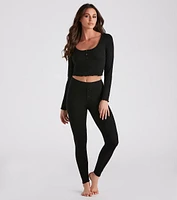 Cozy Must-Have Crop Top And Leggings Set