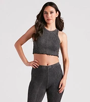 Chill Mood Ribbed Knit Crop Top