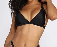 On Holiday Buckle High Waist Swim Top