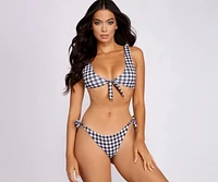 Babe Next Door Gingham Swim Top