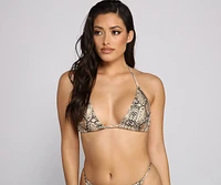 Stunning And Sultry Snake Print Swim Top