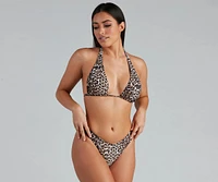 Wild One Leopard Halter Bikini Top