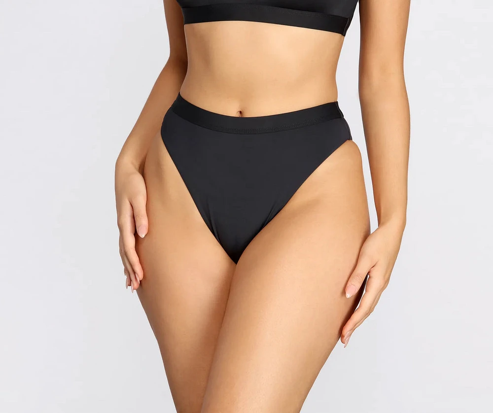 Minimal High Waist Swim Bottoms