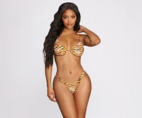 Walk On The Wild Side Tiger Print Swim Bottoms