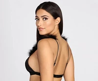 Forever Love Marabou Trim Bralette