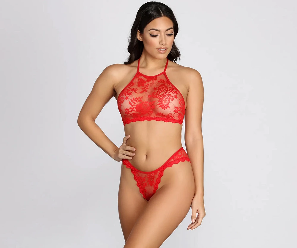 Be My Valentine Lace Bralette + Panty Set