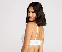 Longline Scalloped Lace Bralette