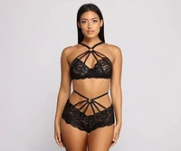 Major Bombshell Lace Caged Bra And Panty Set