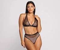 Sultry Fishnet Bra And Panty Set