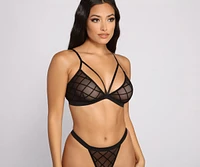 Sultry Appeal Caged Mesh Bra and Panty Set