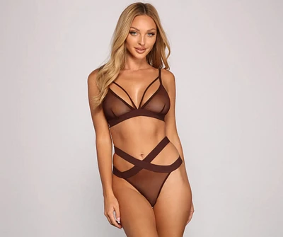 So Sultry Caged Mesh Bra And Panty Set