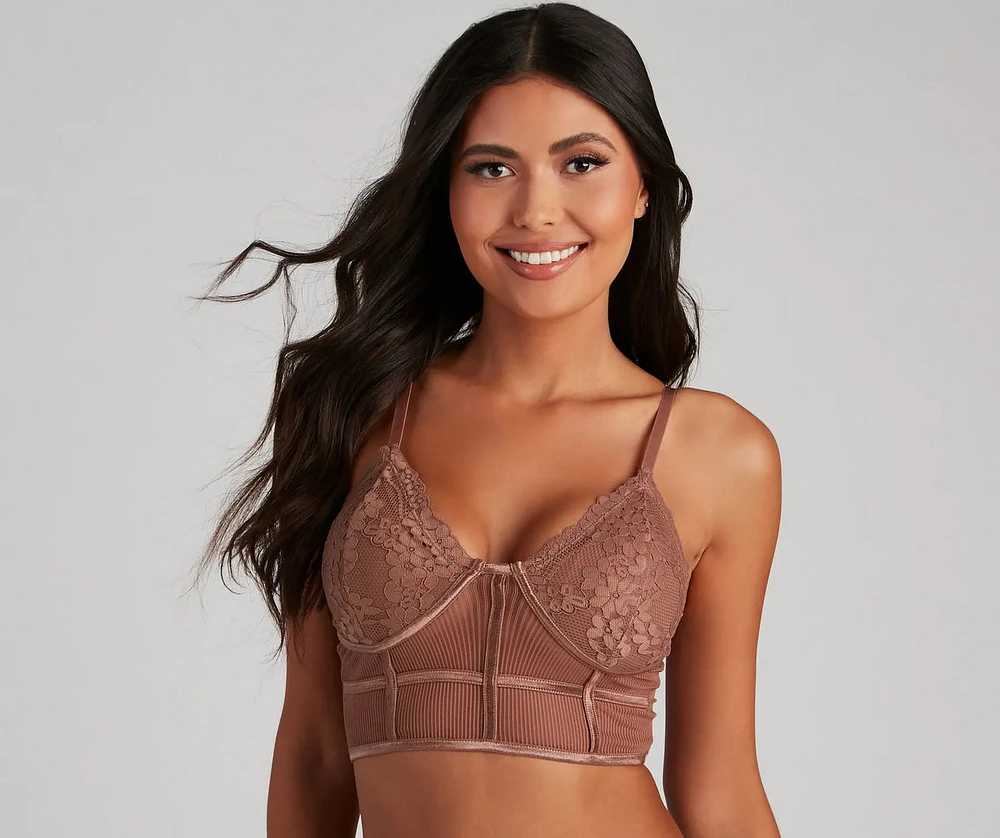 Sheer Ambition Longline Lace Bralette