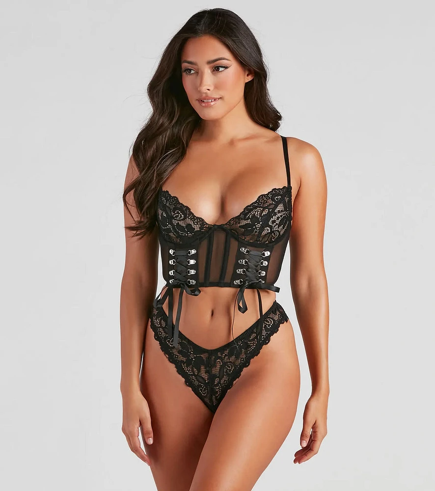 Dangerous Curves Lace Bra And Panty