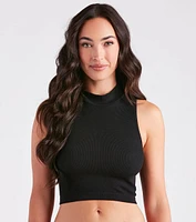 Iconic Staple Seamless Mock Neck Bra Top