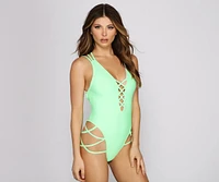 Sleek Straps One Piece Swimsuit