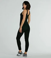 Easy Going Scoop Neck Seamless Knit Jumpsuit