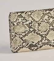 Wildly Fab Faux Snake Print Wristlet