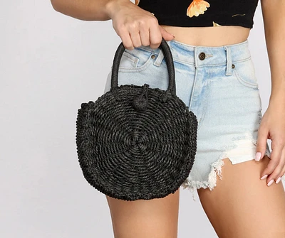 Somewhere Far Away Straw Woven Purse