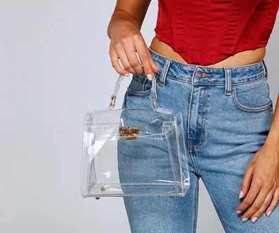 Clearly Stylish Top Handle Bag