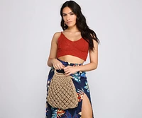 Beachy Days Woven Straw Tote