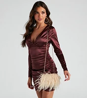 Demure Diva Marabou Feather Ring Clutch