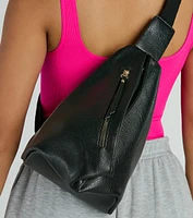 Quintessential Cutie Faux Leather Zipper Sling Bag