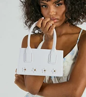 Spring Vibes Daisy Studded Jelly Tote Bag