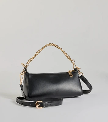 Sleek Sophistication Faux Leather Crossbody Purse