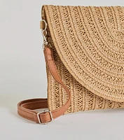 Cute Retreat Straw Envelope Clutch Crossbody Bag