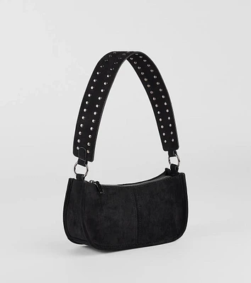 Major Stud Faux Suede Shoulder Bag