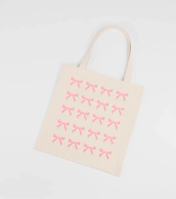 Cute Reputation Bow Graphic Canvas Tote Bag