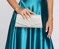 Scalloped Rhinestone Clutch