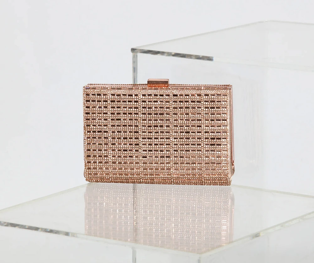 Glimmer And Shine Rhinestone Baguette Clutch