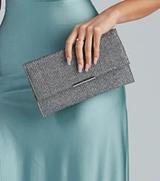 All That Shine Glitter Mesh Clutch