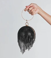 Feeling Rich Rhinestone Fringe Sphere Bag