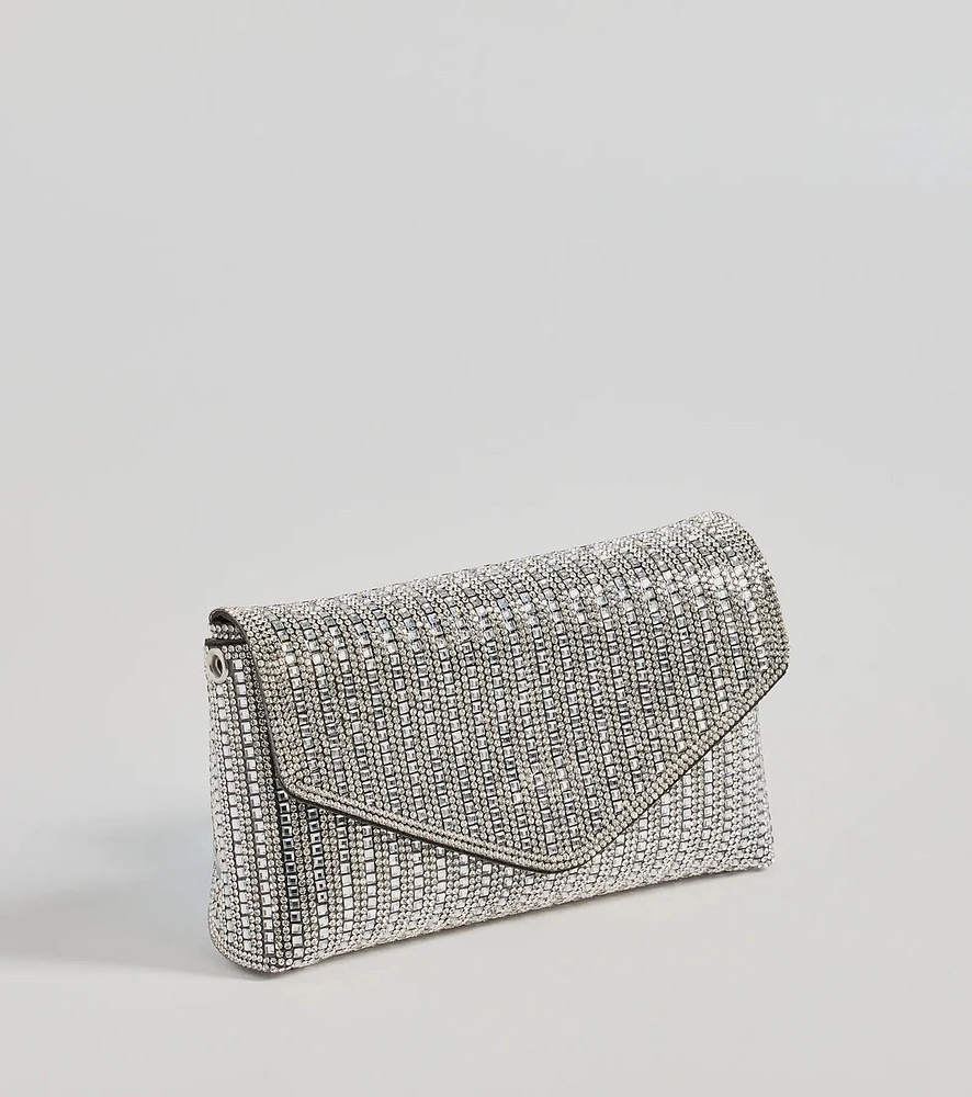 Sparkle And Shine Rhinestone Envelope Clutch