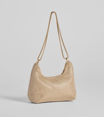 Glamour Girlie Rhinestone Mesh Shoulder Bag