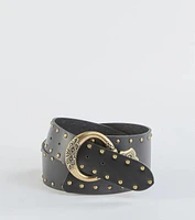 Trendy Flair Studded Faux Leather Belt