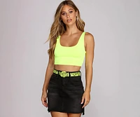 Electric Neon Snake Belt