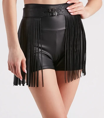 Festival Girl Faux Leather Fringe Belt