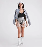 Festival Glam Rhinestone Fringe Belt