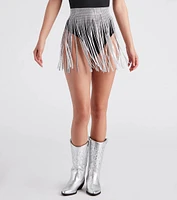 Festival Glam Rhinestone Fringe Belt