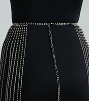 Endless Fun Rhinestone Fringe Skirt Belt