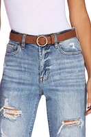 O Ring Buckle Skinny Belts