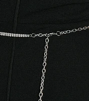 Chic Glamour Rhinestone Teardrop Chain Belt